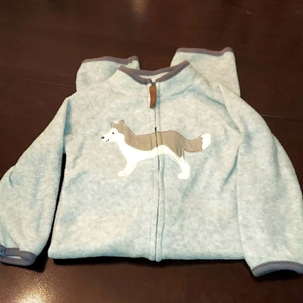 Carter's Gray Wolf Fleece Jumpsuit 18M
